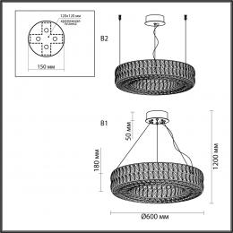 Odeon light 4926/52L L-VISION ODL24 477 золото/металл/хрусталь Люстра LED 52W 4000K 2971Лм PANTA  - 2 купить